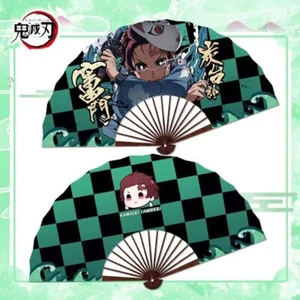 Demon Slayer Kamado Tanjirou Anime Two-Sided Hand-held Folding Fan Gift - Picture 1 of 1