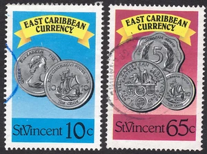 1987-89 St. Vincent SC# 1071-1080 - Eastern Caribbean Currency- 2 Differ. - Used - Picture 1 of 2