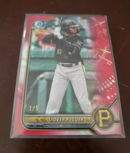 2022 Bowman Liover Peguero Pirates Prospect Red Refractor 1/5 BCP-34 - Picture 1 of 5