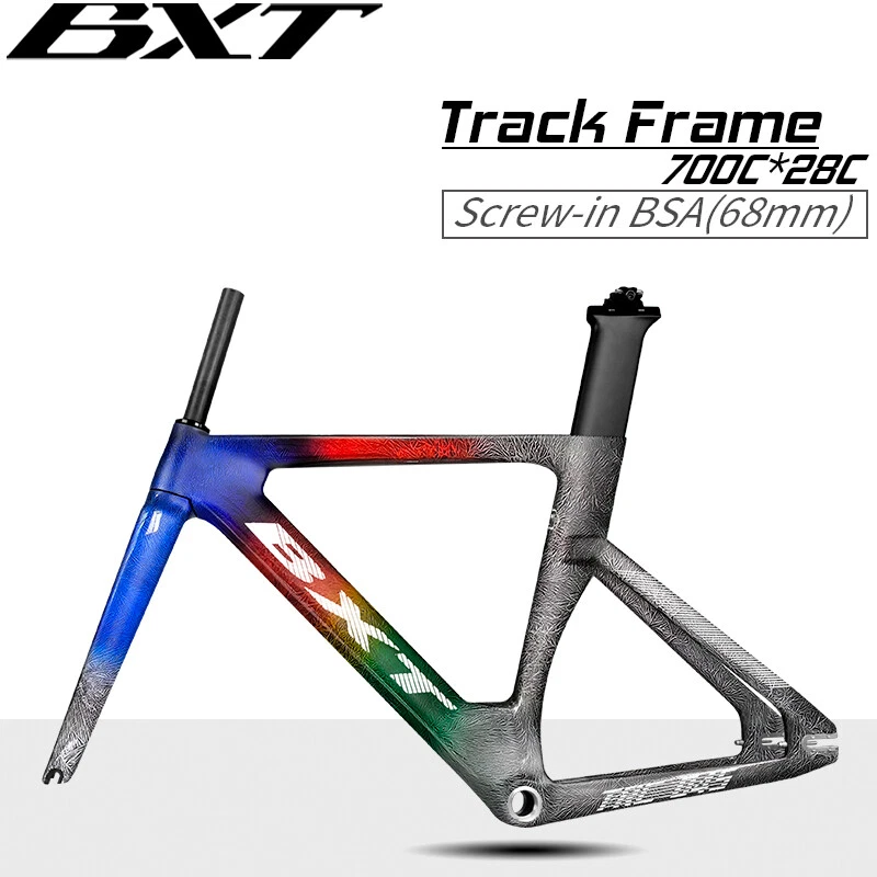 BXT 700C Zeitfahr-Triathlon-Rahmen Carbon Track Fixed Gear bicicleta Frameset - Bild 1 von 4