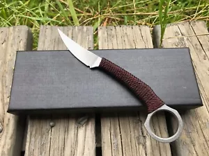 Mini EDC Karambit Fixed Knife Blade Camping Hunting Tactical Straight Knives NEW - Picture 1 of 7