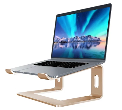EUC Soundance Laptop Stand, Aluminum, Compatible with 10 to 15.6 in Laptop, Gold - Image 1 of 4