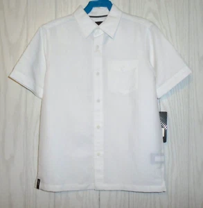 CAMICIA TONY HAWK NUOVA BIANCA MANICA CORTA BOTTONI DAVANTI RAGAZZO SMALL NUOVA CON ETICHETTE $32. - Foto 1 di 8