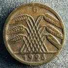 5 Rentenpfennig 1924 G Deutsches Reich Weimarer Republik KM#32 K240524/0E