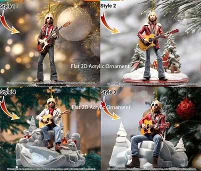 SALE 2025! Tom Petty Full Style Flat 2D Acrylic Ornament 3.5 x 3.5 in Two Sides