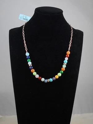 Брайтон серебро покрытием CONTEMPO КОНФЕТТИ полудрагоценный бисер ожерелье $118 - Изображение 1 из 2