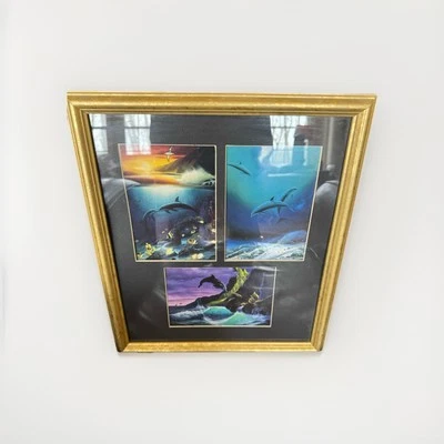 Wyland "Kissing Dolphins" Casey Island Ocean Decor Framed Custom Prints - Imagem 1 de 4