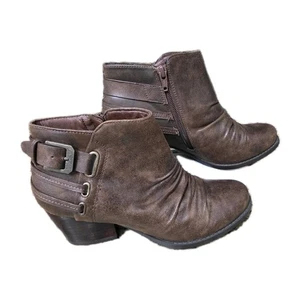 Barertraps Mujer Talla 7M Reid Botines Marrón Botas Acanaladas Tacones Bloque - Imagen 1 de 11