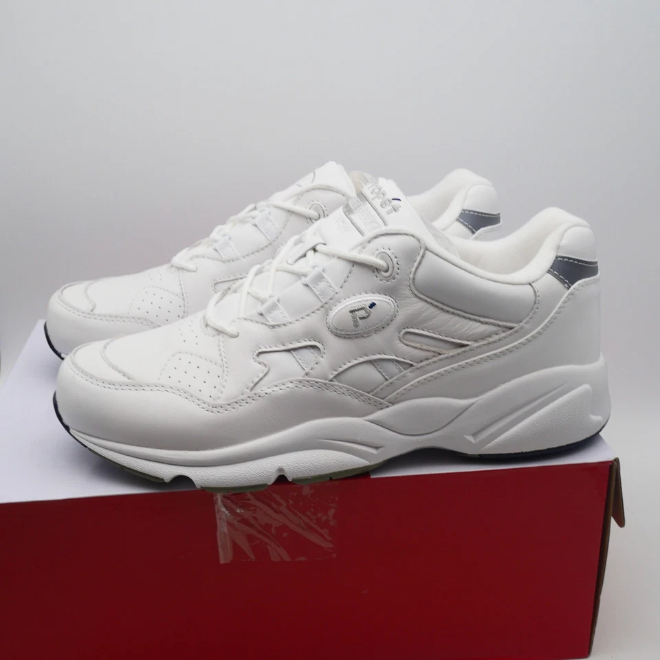 Propét Womens Stability Walker Leather Low Top Walking White Size 12.0