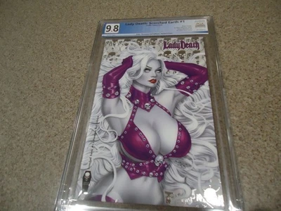 LADY DEATH: SCORCHED EARTH #1 GRADED 9.8 SIGNED WITH COA PREMIUM FOIL EDITION - Image 1 of 3