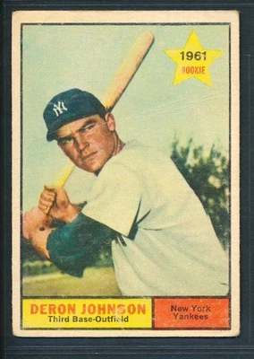 1961 Topps #68 DERON JOHNSON New York Yankees ~ GOOD crease/wrinkles - Image 1 of 2