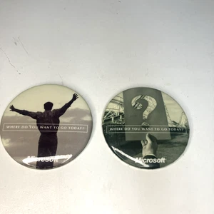 2 pinbacks de colección de Microsoft a dónde quieres ir hoy - Imagen 1 de 4