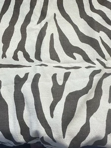 (2) Pottery Barn Brown Zebra Print Throw Pillow Cover 20”x20” Cotton Linen NWOT - Picture 1 of 11