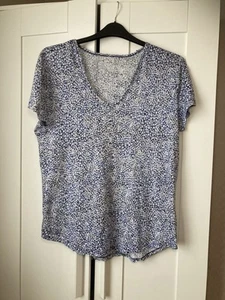 Gap Blue Star Pattern Linen T-shirt M - Picture 1 of 7
