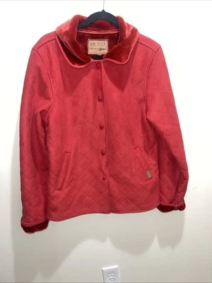 Chaqueta Outback Trading Company Creswick para mujer talla grande roja a presión completa Foto 1 de 4