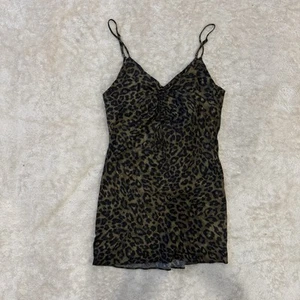 Vestido para mujer Zara leopardo satinado slip correa de espagueti mini guepardo marrón negro S - Imagen 1 de 14