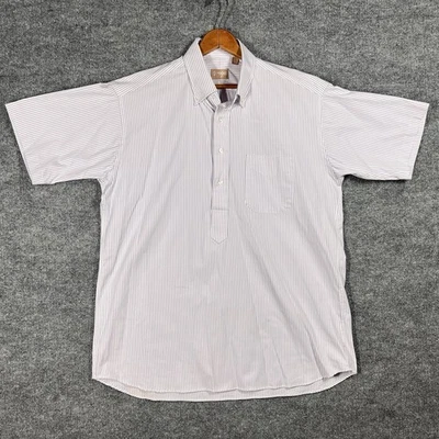 VINTAGE Gitman Bros Oxford Shirt Mens 16.5 Purple Striped Popover Pull Over USA - Image 1 of 4