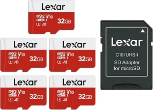 Lexar Micro SD Karte 32GB 5er Pack, Speicherkarte Micro SD mit Adapter, 100 MB/s - Bild 1 von 8