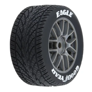 PRO1028310 GOODYEAR EAGLE RAIN TIRE F/R MTD GREY FOR LOSI NASCAR RACE CAR (4) - Picture 1 of 5