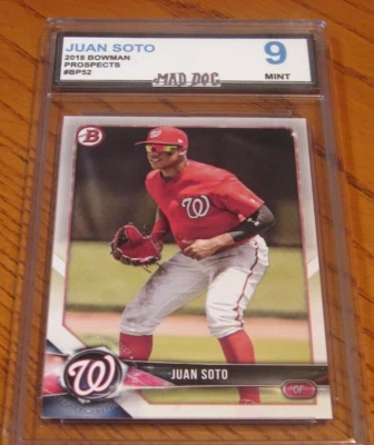 JUAN SOTO Rookie*****2018 BOWMAN-----MINT 9****NATIONALS--PADRES---Mad Dog GRADE - Image 1 of 2