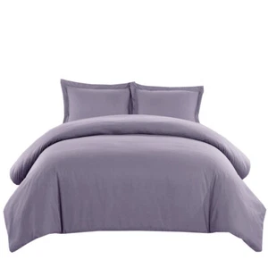 Wrinkle-Free Cotton Blend 600 Thread Count Duvet Cover Set (Full/Queen) - Picture 1 of 5