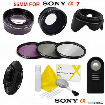 WIDE ANGLE LENS +ZOOM + REMOTE + FILTERS KIT FOR SONY ALPHA A7II W 28-70MM LENS - Image 1 of 4