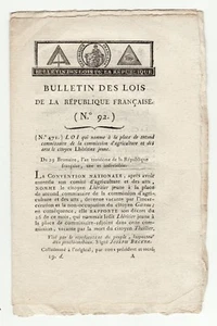 1794, French Law bearing that he will be sent a flag to the USA - Imagen 1 de 7