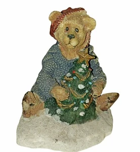 Vintage Christmas Figurine Albert Price Teddy Bear & beret Tree Resin gift Vgc - Picture 1 of 5