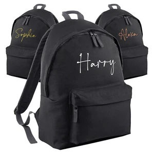 Personalised School Backpack With Handwriting Font Ideal for Kids Back to School - Picture 1 of 6