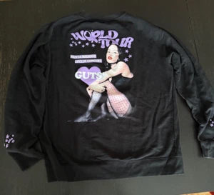 RARE *Olivia Rodrigo Crewneck Black Sweatshirt* GUTS Official Merch Size XL - Picture 1 of 4