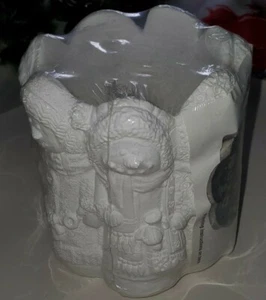 California Creations Snowmen Gathering Candle Holder Round Ready Paint Ceramic - Picture 1 of 8