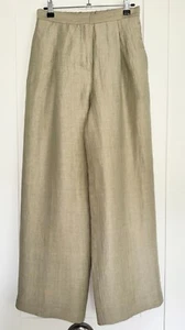 Massimo Dutti High Wide Textured Linen Trousers size EUR34, beige - Picture 1 of 10