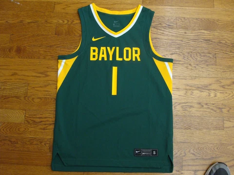 Baylor Bears Nike Team Apparel #1 Green Basketball Jersey Size Small Cover