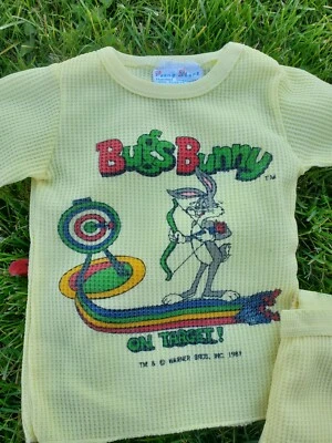 Vintage Bugs Bunny Young Stars Thermal Underwear Set Long Sleeve 1983 On Target - Image 1 of 4