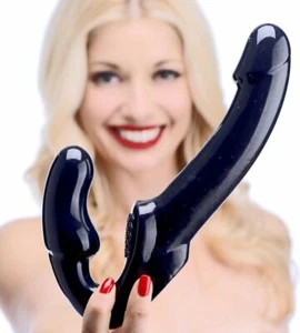 Double-Ended Strapless Strap-On Dildo Hands-Free Pegging Anal Butt Sex Dong NEW - Picture 1 of 7