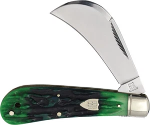 Rough Ryder Bluegill Hawkbill Blue & Green Folding Stainless Pocket Knife 2635 - Picture 1 of 2