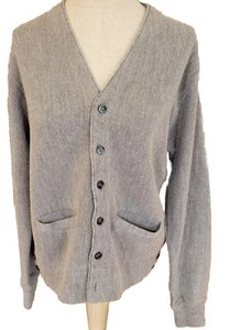 VTG Cardigan Sweater Grandpa Core Handmade Grey Button Down Pockets Unisex - Picture 1 of 12
