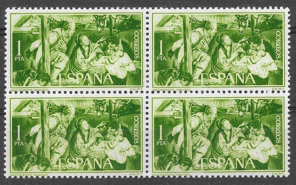 ESPAÑA 1965 - NAVIDAD** CHRISTMAS. EDIFIL 1692. SERIE COMPLETA. BLOQUE DE 4. MNH - Imagen 1 de 1