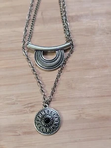 Vintage Southwestern Style Double Chain Pendant Necklace - Picture 1 of 3