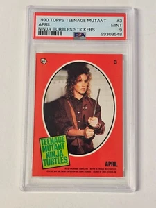1990 Topps TMNT Stickers - #3 April - Mint PSA 9 - Picture 1 of 2