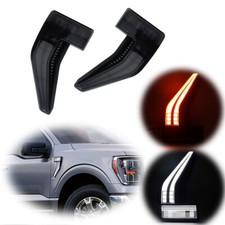 White/Amber Switchback LED Fender Side Vent Lights For 14th Gen Ford F-150 21-22