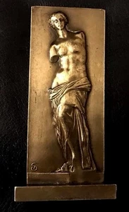 FRANKREICH / UM 1920 - VENUS DE MILO - BRONZE PLATTE / einseitig / 85 x 38 mm N136 - Bild 1 von 3