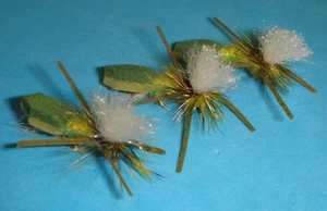 MOSCAS DE PESCA CON MOSCA - Oliva/Gráfico. PAR-ATRACTOR ESPUMA bicolor tamaño #14 (6 piezas) - Imagen 1 de 7