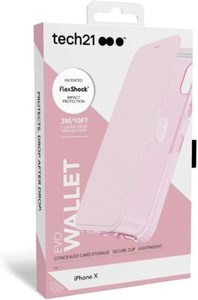 NEW Tech 21 Evo Wallet Phone Case - iPhone X / iPhone XS - PINK *FREE SHIPPING*