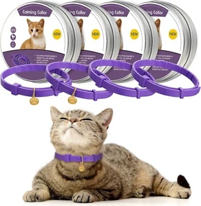 4 Pack Calming Collar for Cats, Cat Calming Collars, Natural Cat Calming NEW US - Picture 1 of 11