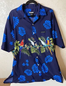 Nelson Wear St Thomas Blue Birds of Paradise Hawaiian Short Sleeve 2XL Rare - Bild 1 von 9