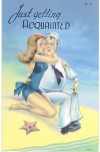Tichnor Pin Up Redhead & Sailor che si fa conoscere 1950 - Foto 1 di 2