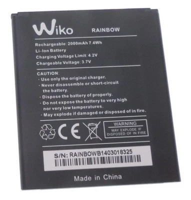 WIKO Batteria originale RAINBOW per RAINBOW BARRY BLOOM 2000mAh Pila Litio