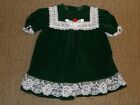 Vintage Little Precious Green Aksamitna sukienka, Dziewczęca Rozmiar 2T
