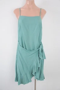 Dotti Dress Womens Size 12 green Sleeveless Wrap Linen Blend - Picture 1 of 12